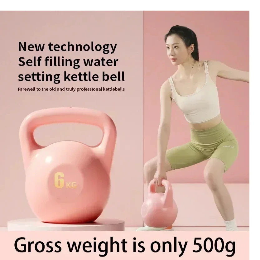 Adjustable Dumbbell Home Fitness Gym Exercise Equipment 2/4/6/8Kg Water Kettlebell Squat Trainer Tool for Training Buttock