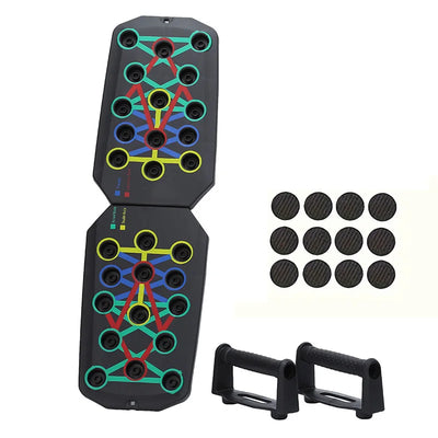 Portable Folding Push-Up Board, Multi-Functional Anti-Slip Mat with Handle, Home Fitness Exercise for Chest, Abdomen and Arms